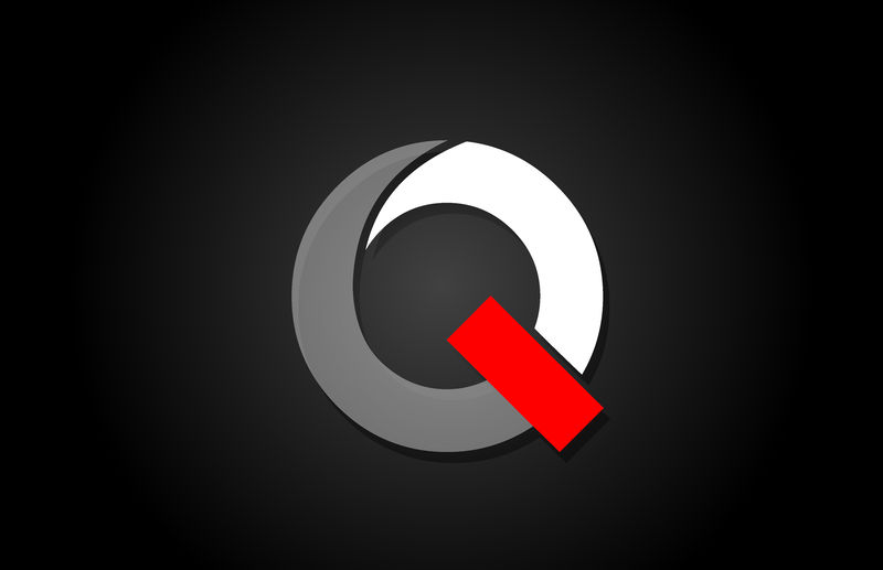 公司图标设计用红白黑Q字母标志