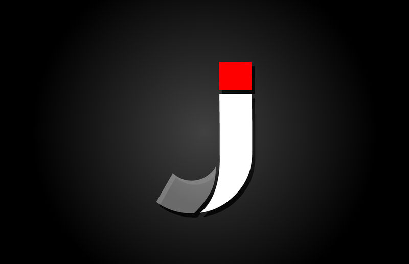公司图标设计用红白黑J字母标志