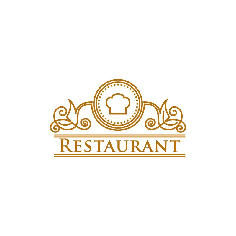 经典Resto徽标模板-优雅现代的餐厅标志