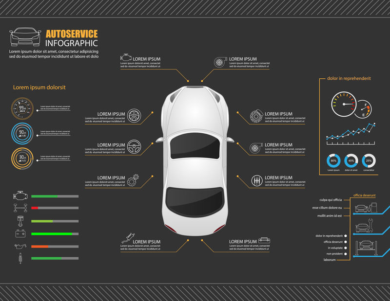 汽车服务信息图形设计.vector