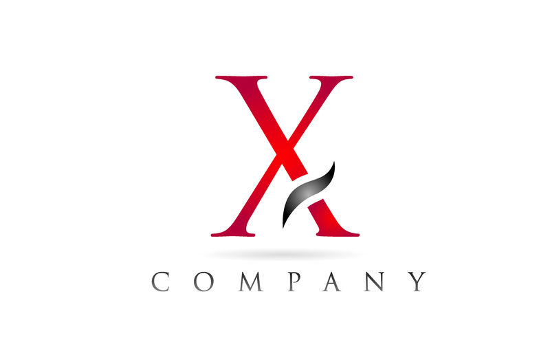 白红色字母X标志公司图标设计