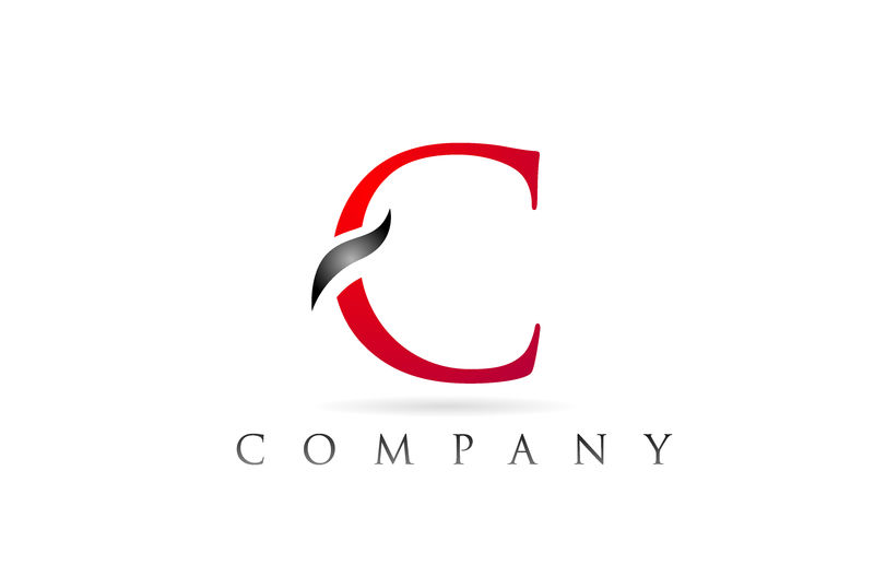 白红色字母C标志公司图标设计