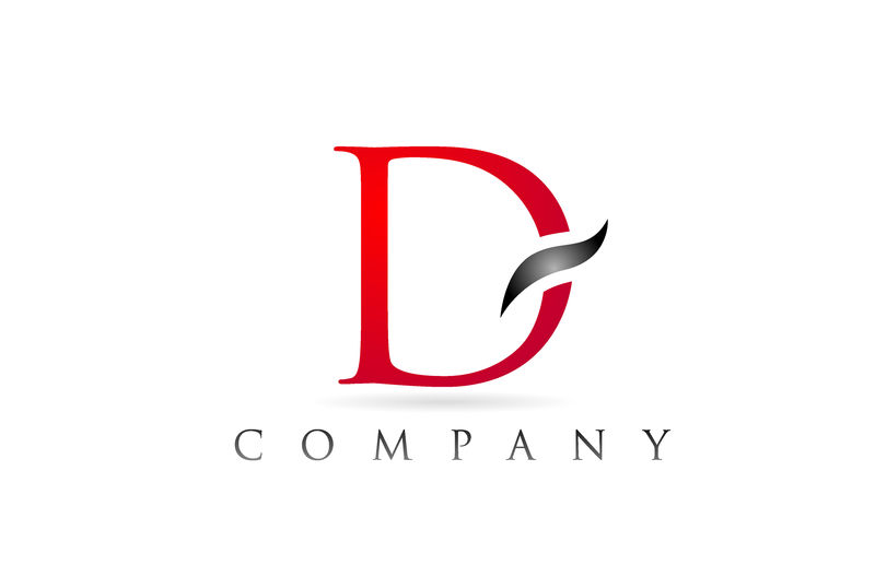 白红色字母D标志公司图标设计