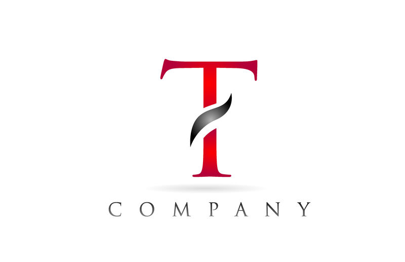 白红色字母T标志公司图标设计