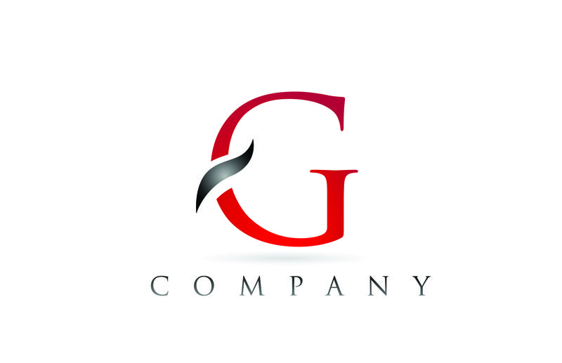 白红色字母G标志公司图标设计