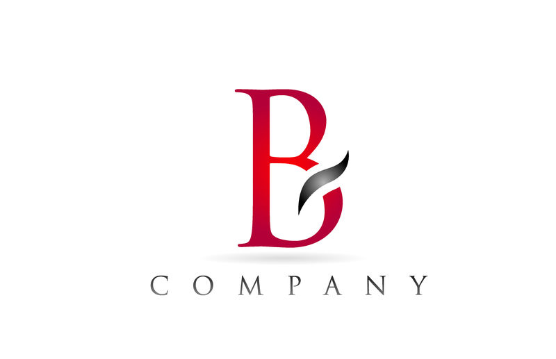 白红色字母B标志公司图标设计