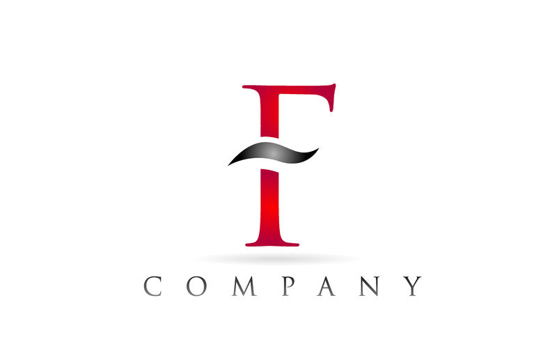 白红色字母F标志公司图标设计