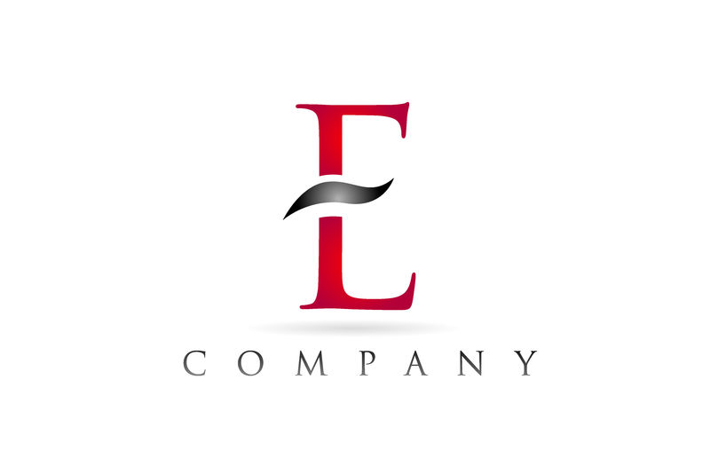 白红色字母E标志公司图标设计