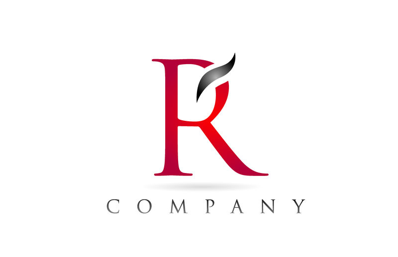 白红色字母R标志公司图标设计