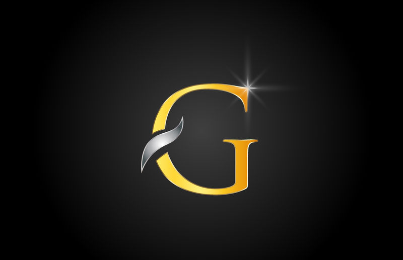 黄金字母G标志公司图标设计