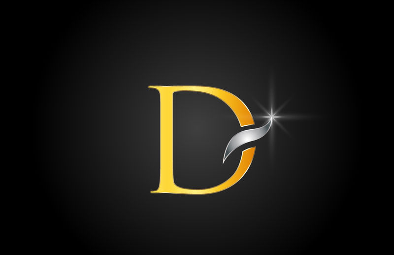 黄金字母D标志公司图标设计