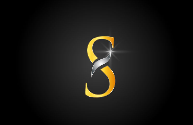 黄金字母S标志公司图标设计
