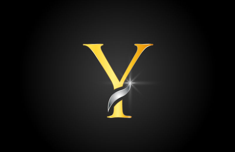 黄金字母Y标志公司图标设计