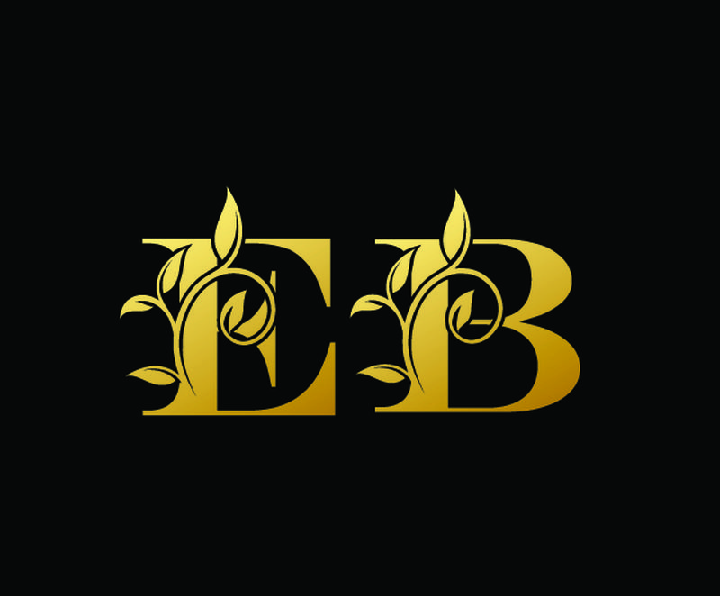 金色字母E和B-EB-豪华字母标志图标