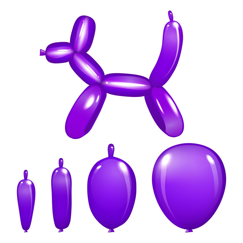 经典气球狗矢量紫