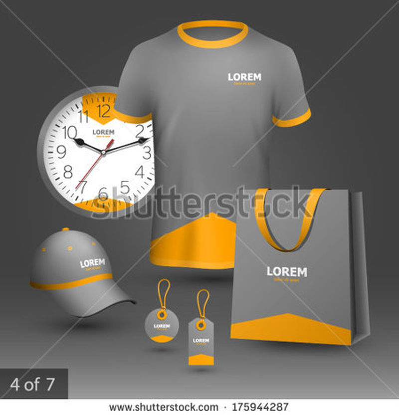 灰色促销纪念品设计为橙色箭头公司-文具的要素