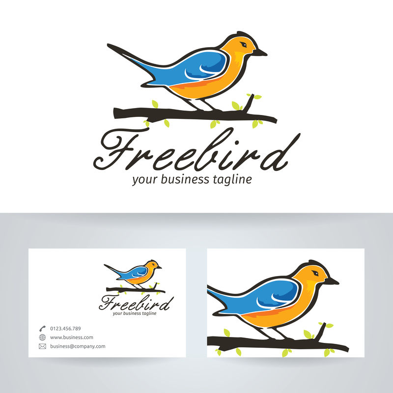 自由鸟-动物-苍蝇-飞鸟-自由-矢量徽标模板