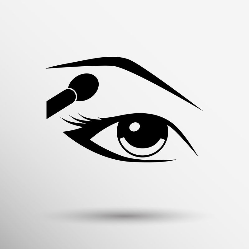 不同妆容的美丽女性眼睛矢量插图