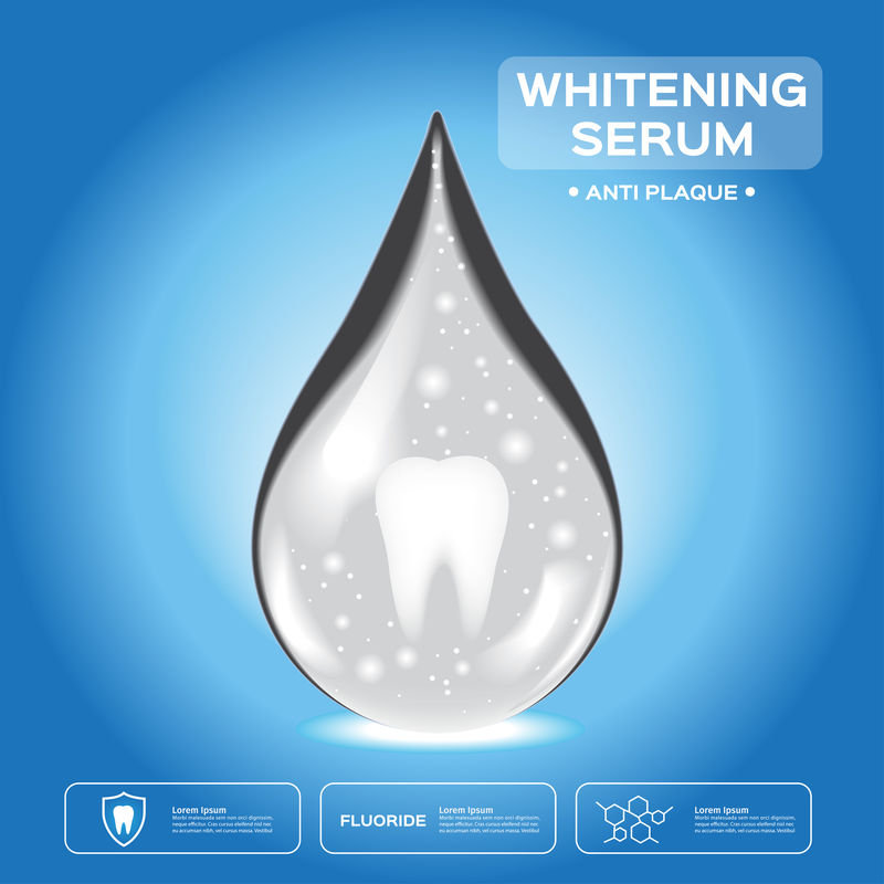 牙齿美白精华液-它位于白色和灰色下拉向量图标内-钙和氟