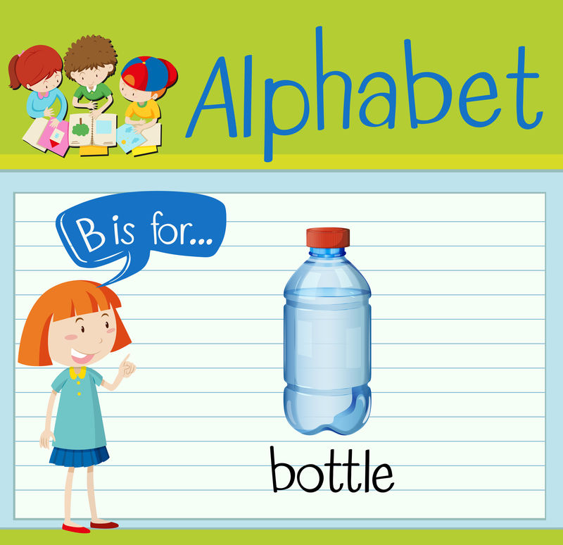 抽认卡字母B代表瓶子