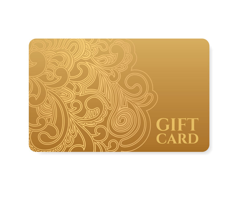 礼品券-礼品卡（折扣卡-名片）-带花（卷轴-漩涡）金色漩涡图案（窗花）-电话卡、代金券、请柬、票务等载体的背景设计