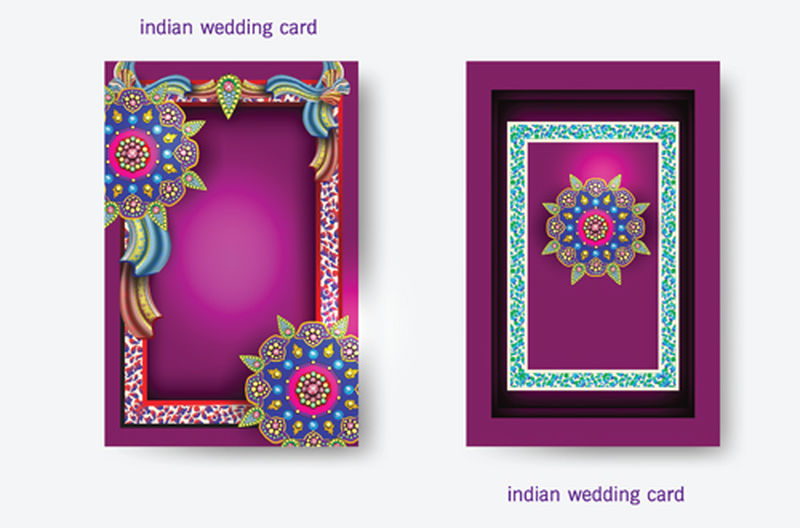 结婚卡复古卡为您和菜单-抽象背景的印度婚礼请柬插图-伊斯兰教-阿拉伯语-所有关于仪式的矢量模板