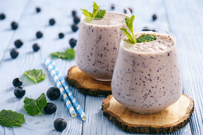健康食品-香蕉蓝莓冰沙