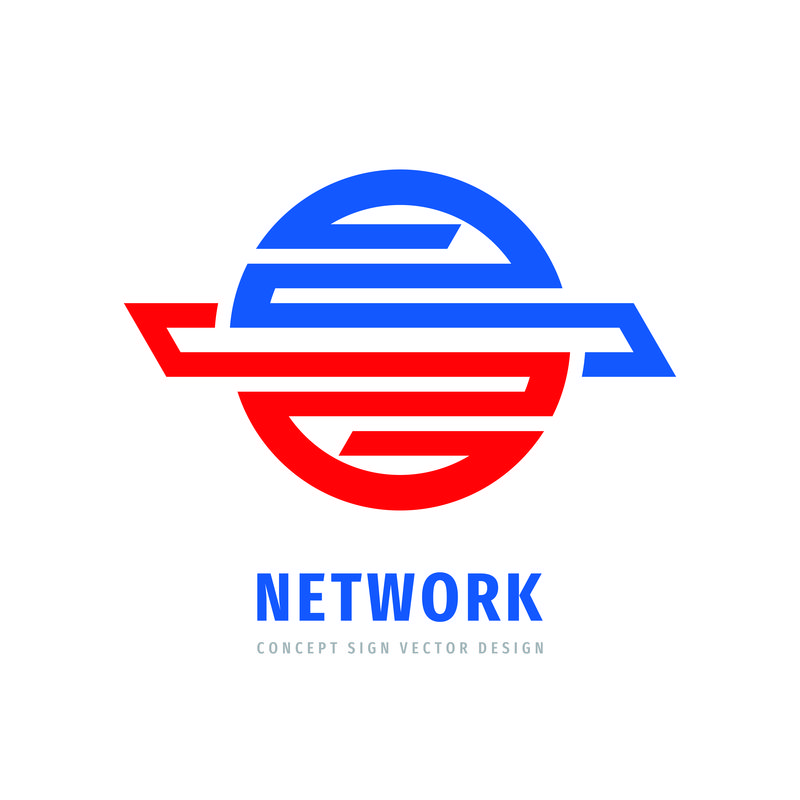 传播矢量标志概念设计-抽象形状球体商业标志-技术集成符号-网络图标
