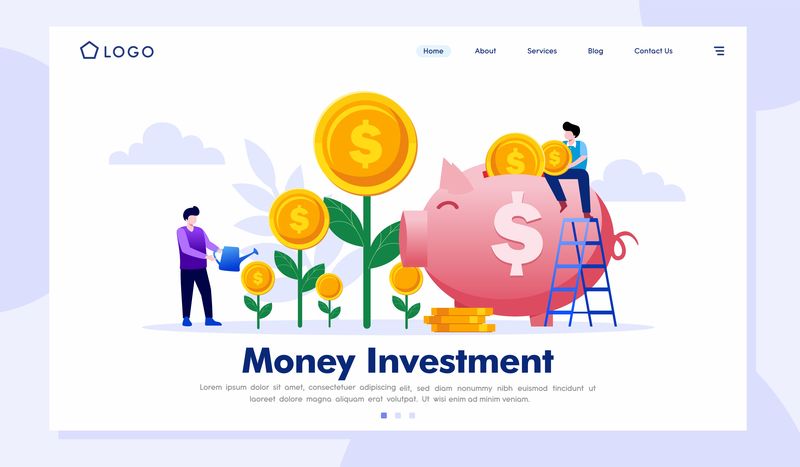 货币投资登陆页面网站矢量平面设计