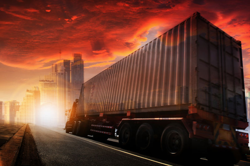 运输、进出口物流理念、集装箱卡车、运输和进出口商业物流、航运业