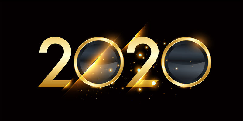 2020新年快乐-金光闪闪的新年背景