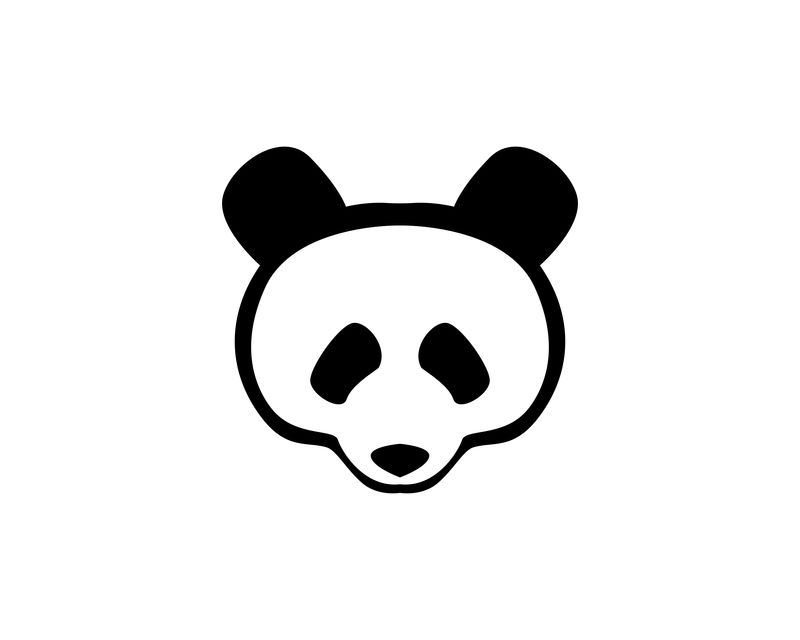 熊猫头黑色标志和符号