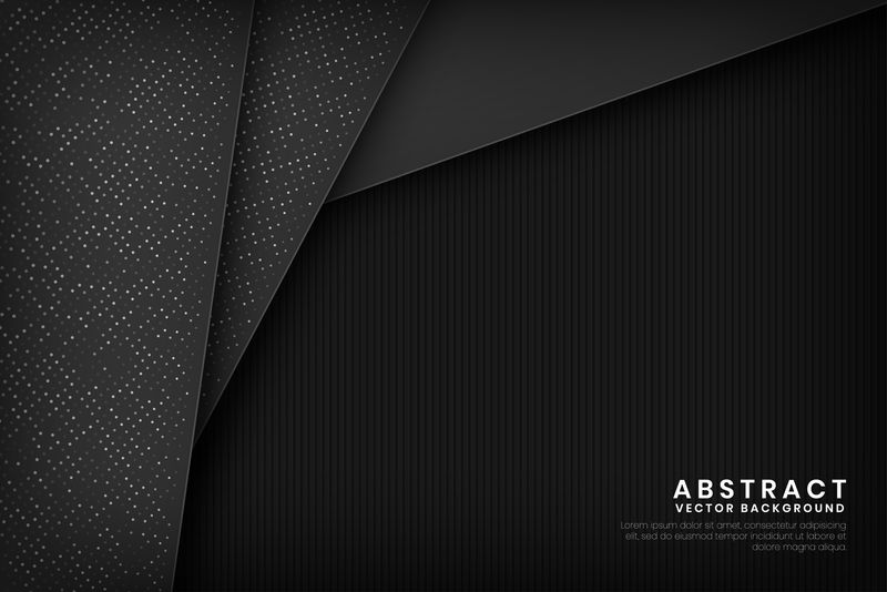 黑色重叠层的黑色抽象背景-纹理与银色闪光点元素装饰-真实的背景
