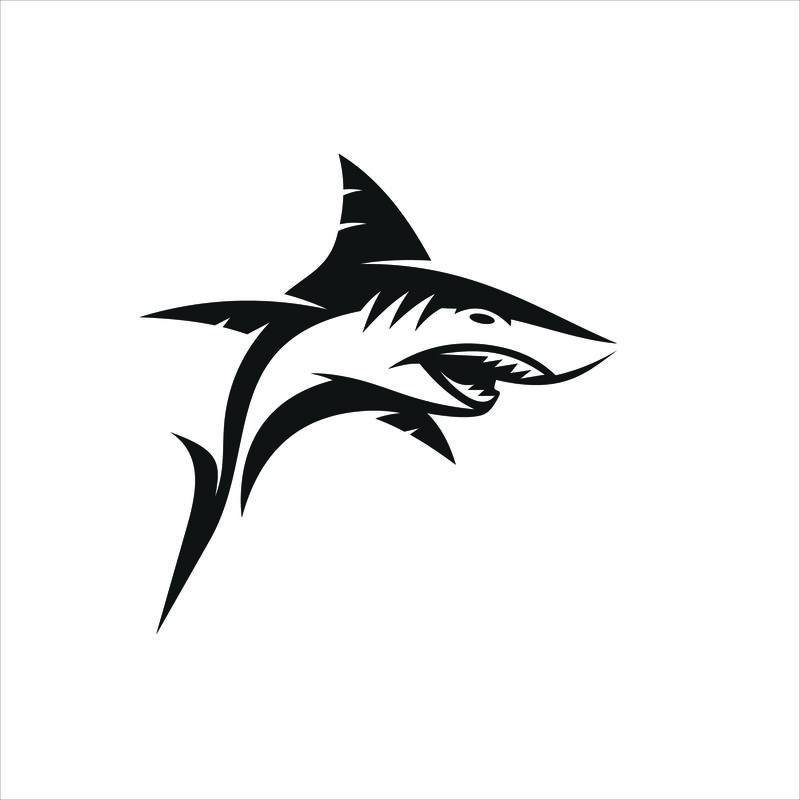 鲨鱼设计标志图标向量