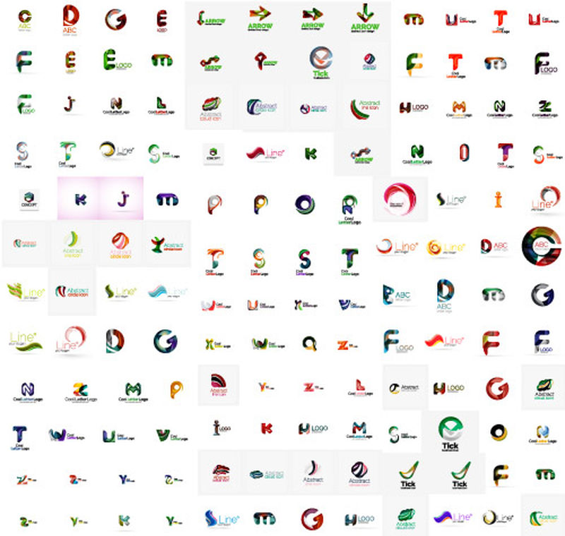 geomeric letter公司标志的巨型集合-企业品牌设计要素