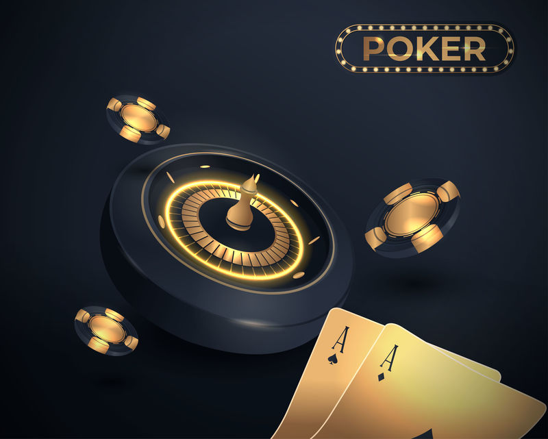 赌场扑克和轮盘赌设计矢量