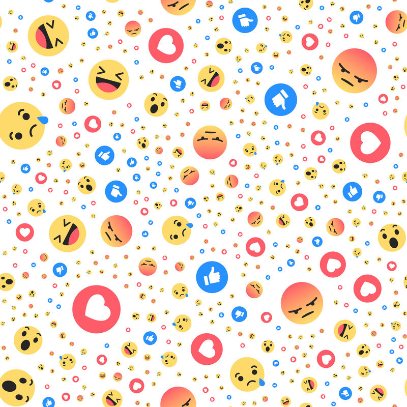 设置类似emoji的社交图标按钮来表达社交笑脸向量