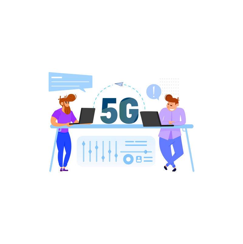通过快速连接Wi-Fi概念5G矢量进行人与人的通信