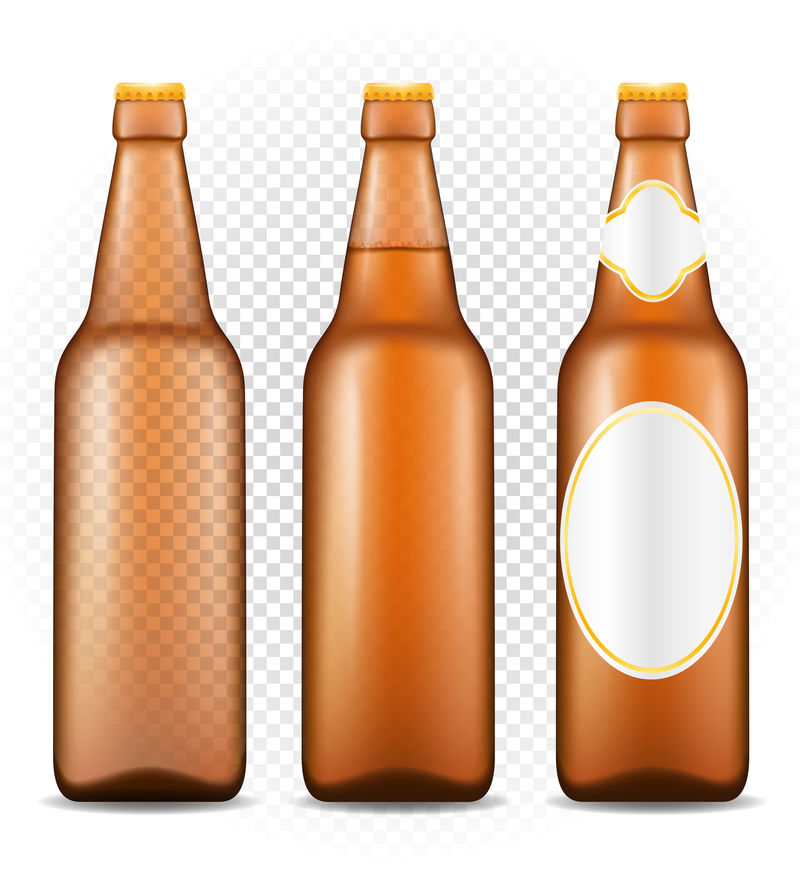 啤酒瓶内透明库存矢量图解矢量