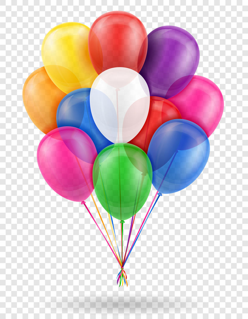 庆祝透明气球抽运氦气带库存矢量图解矢量