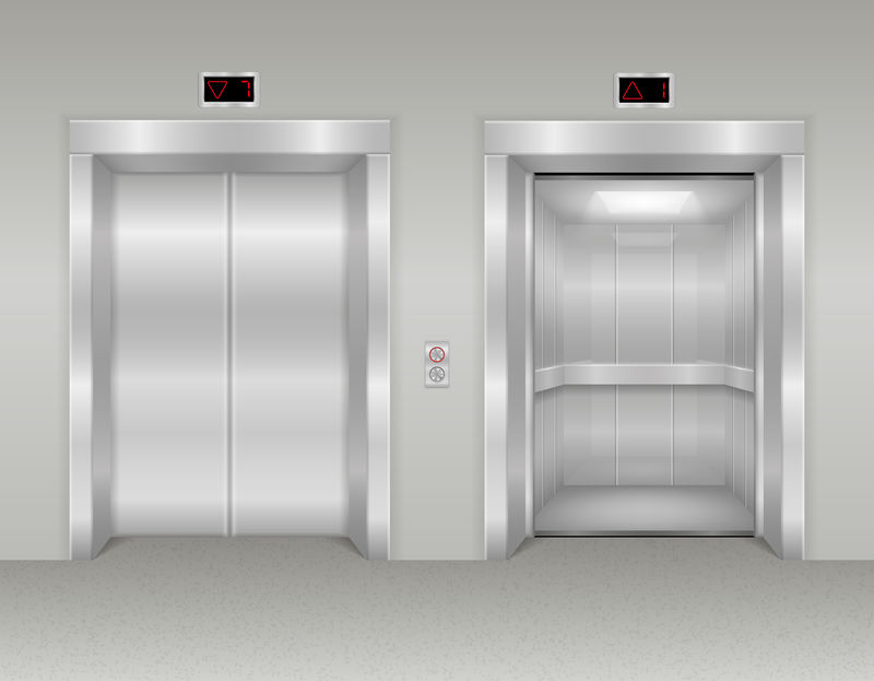 电梯现代办公金属电梯库存矢量图矢量