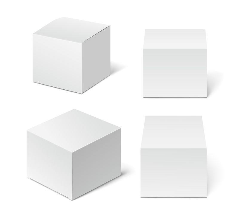 白色高纸板包装盒矢量