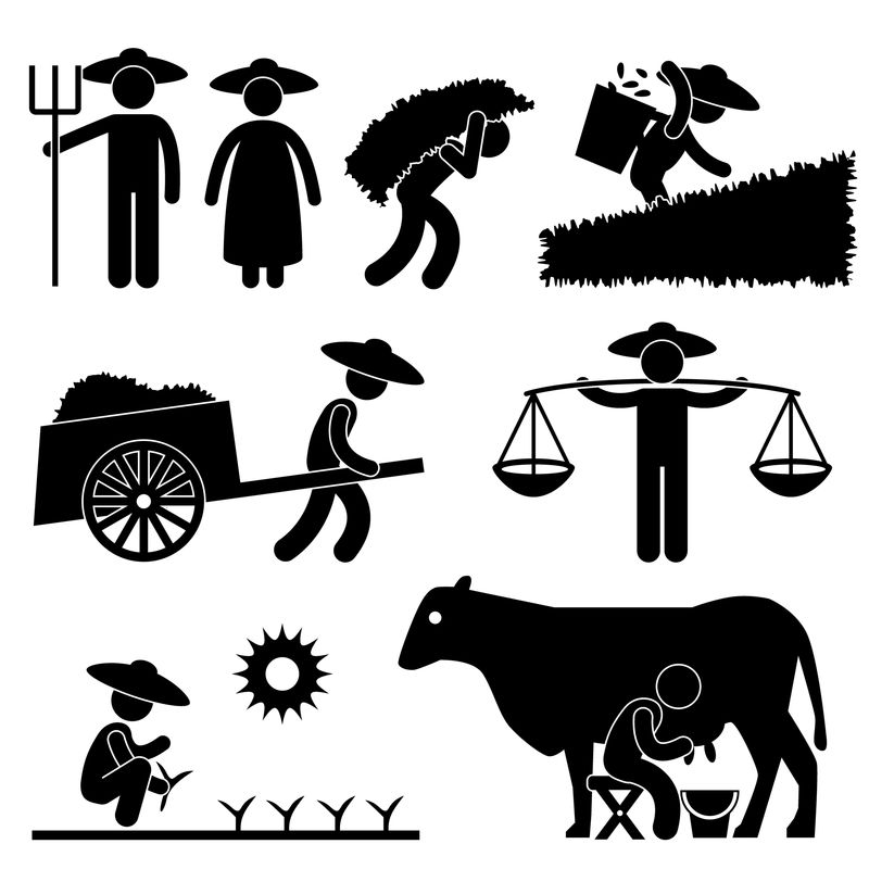 农工农庄农庄标志符号象形图