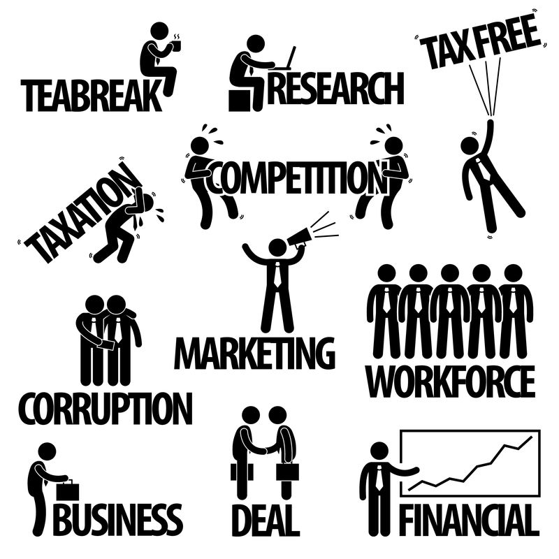 商业金融商人企业家员工团队文字贴图形象形图标