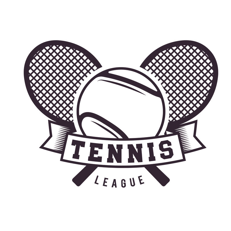 复古网球锦标赛标志徽章