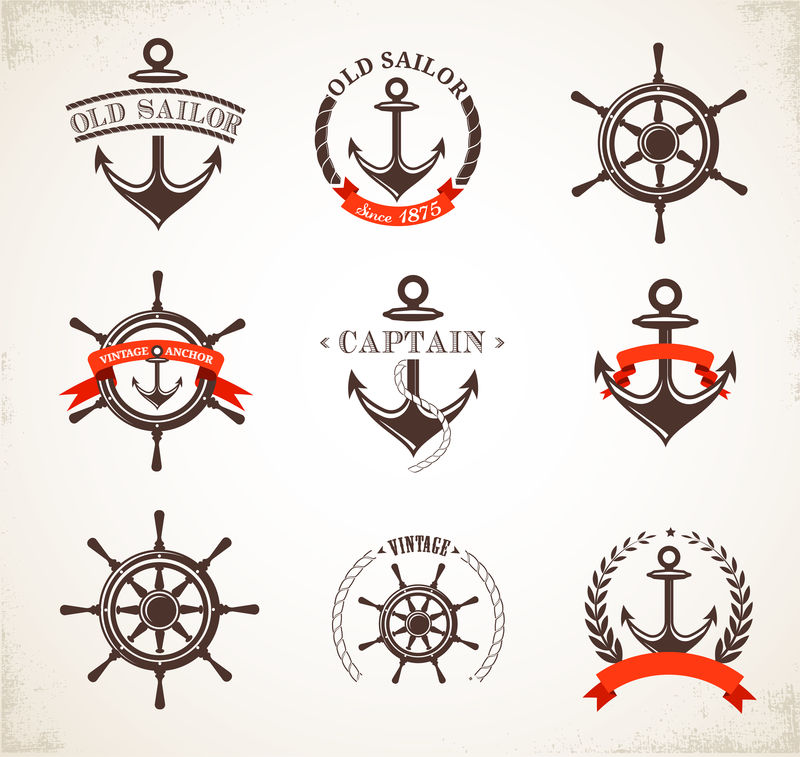 一套老式航海图标和符号