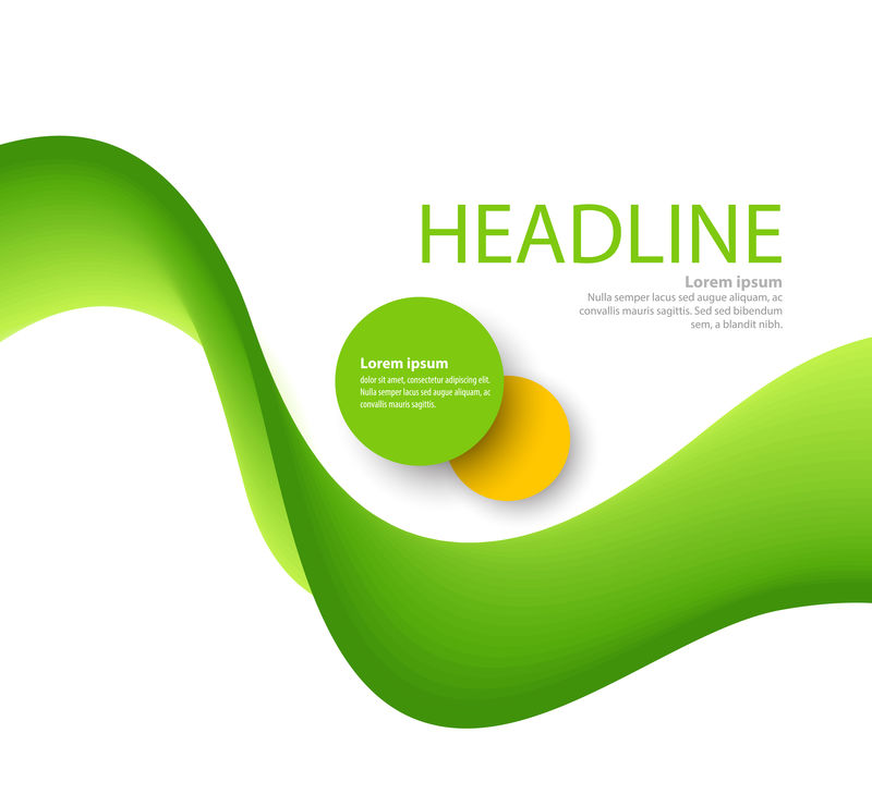 抽象的绿色波浪线-彩色绿波背景-小册子、网站设计