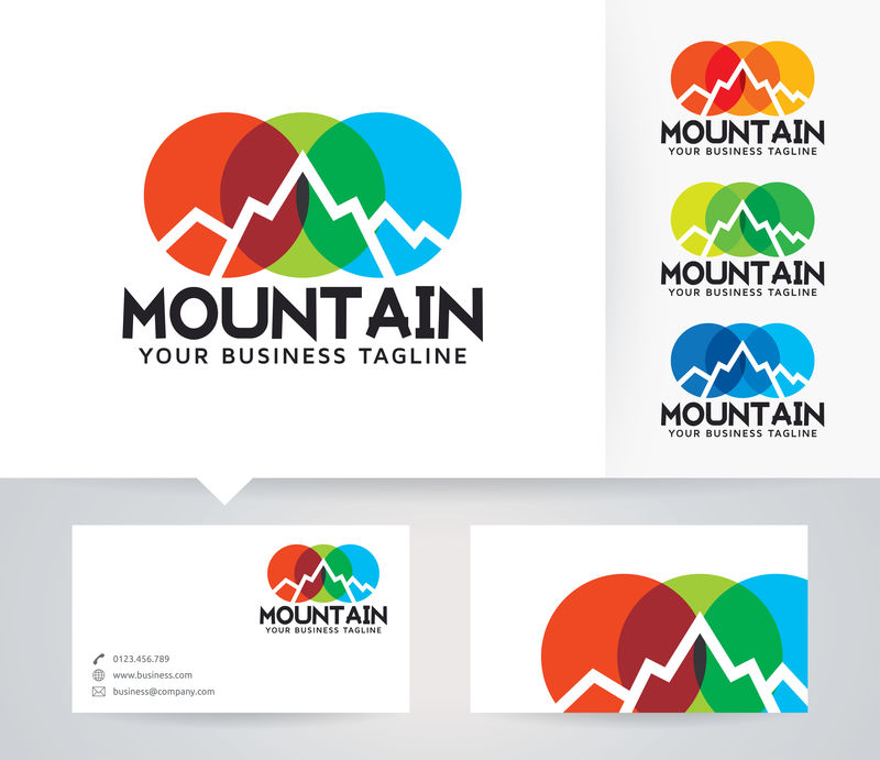 山-艺术-工作室-设计-色彩-媒体-矢量徽标模板
