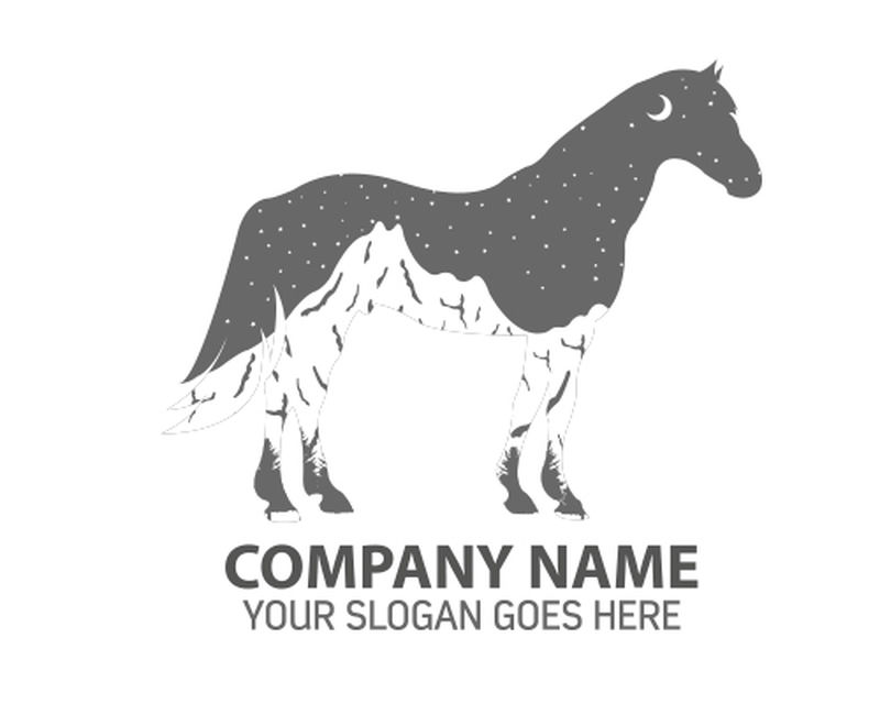 公司的马标志-矢量插图