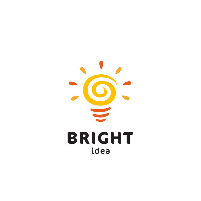 灯泡原始简单的最小符号包含太阳图像-令人难忘的视觉隐喻-代表创意的概念-创意的产生和发展-尤里卡-有效思维等